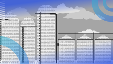 data silos image of grain silos filled with zeroes and ones